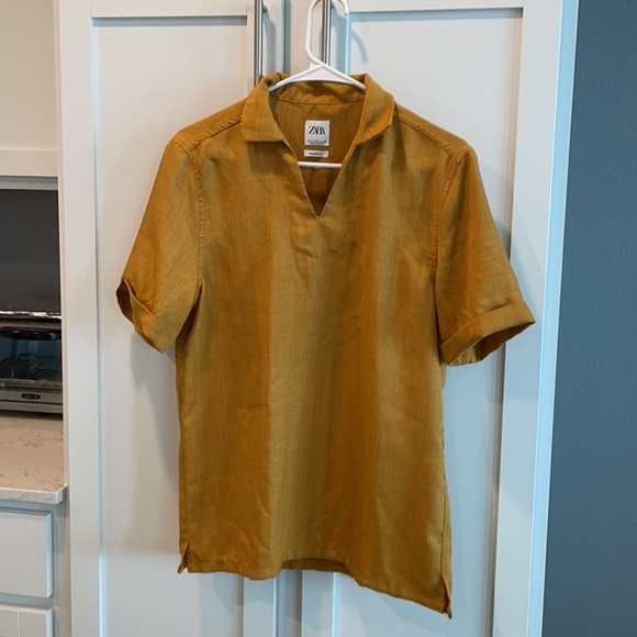 Zara relaxed fit top, mustard, pullover size s - Picture 3 of 6